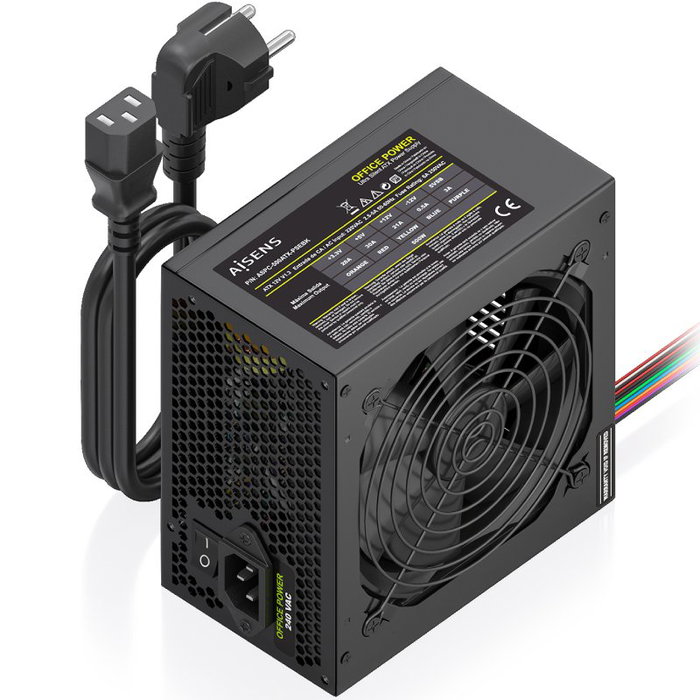 Aisens Fuente de Alimentación ATX 500W ASPC-500ATX-PSEBK Negra